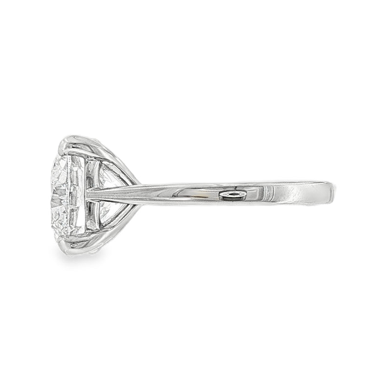 Round Brilliant Cut 7.01ct Lab Grown Diamond, Platinum Ring
