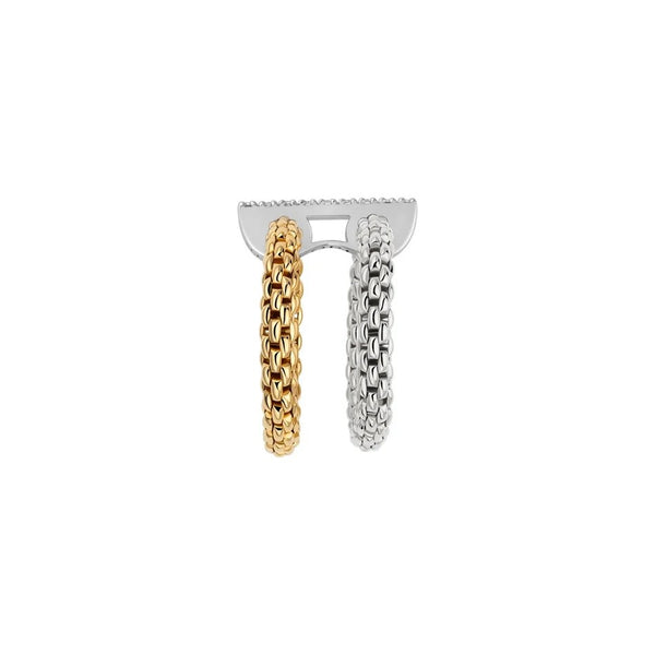 Fope Prima Flex'it 18ct Yellow and White 0.15ct Diamond Ring