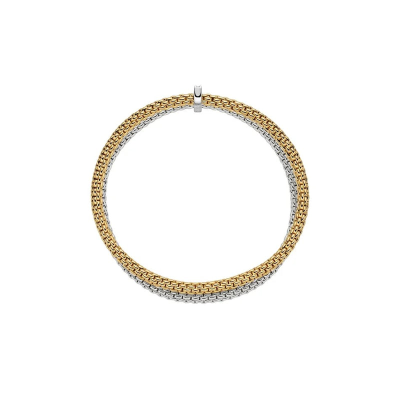 Fope Prima Flex'it 18ct Yellow and White, 0.17ct Diamond Bracelet