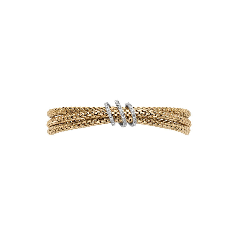 Fope Prima Flex'it 18ct Yellow Gold, 0.30ct Diamond Bracelet