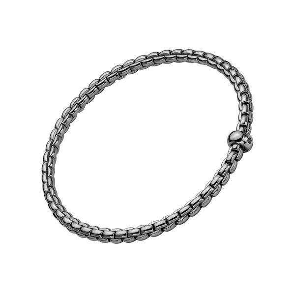 Fope Eka Flex'it 18ct White Gold, Black Rhodiumed 0.01ct Black Diamond Bracelet