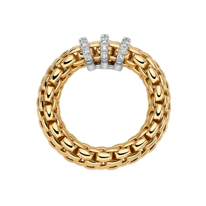 Fope Vendôme Flex'it 18ct Yellow Gold, 0.23ct Diamond Ring