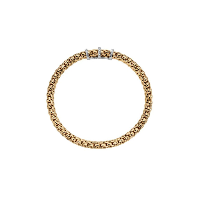 Fope Vendôme Flex'it 18ct Yellow Gold, 0.22ct Diamond Bracelet