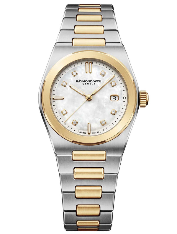 Raymond Weil A.R.T. Two Tone, MOP & Diamond 30mm Watch 1250-STP-97081