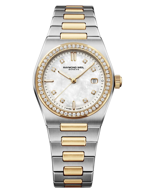Raymond Weil A.R.T. Two Tone, MOP & Diamond 30mm Watch 1250-SPS-97081