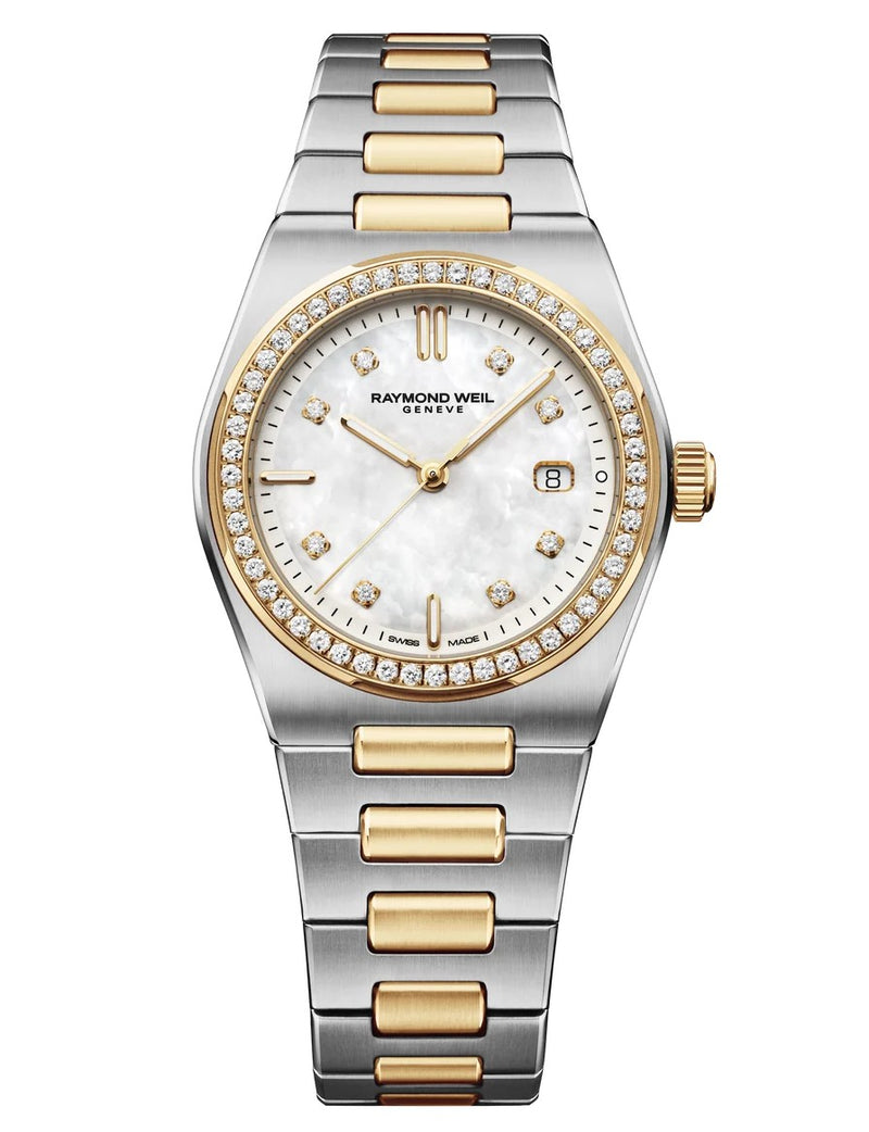 Raymond Weil A.R.T. Two Tone, MOP & Diamond 30mm Watch 1250-SPS-97081