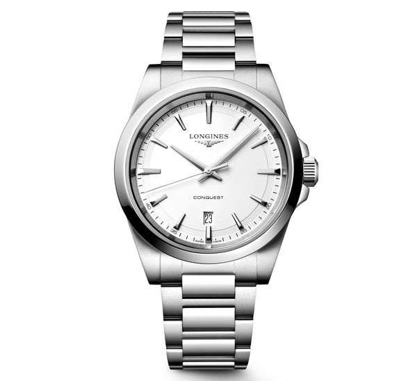 Longines Conquest White Quartz 41mm Watch L3.860.4.12.6