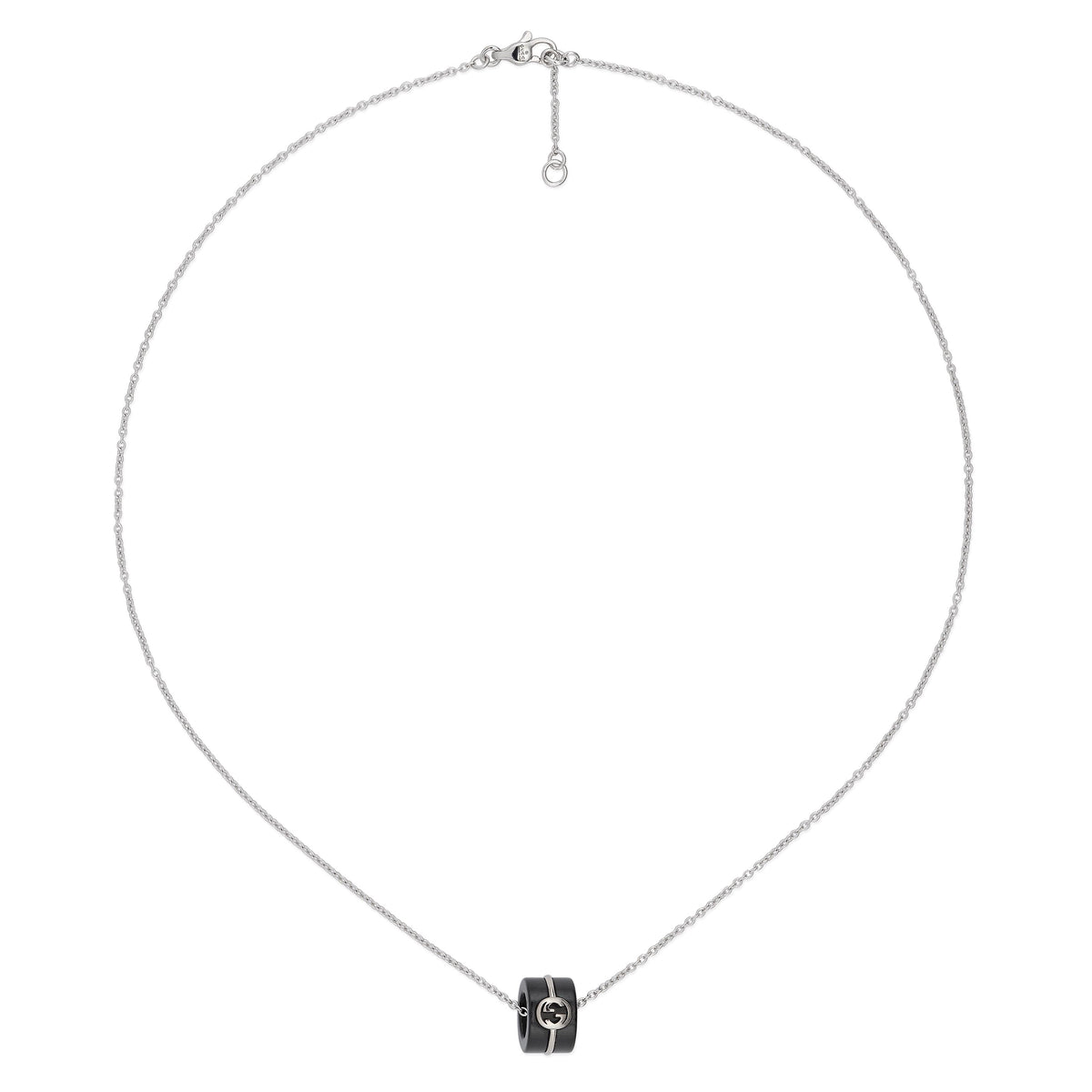 Gucci Interlocking 18ct White Gold & Corundum Pendant