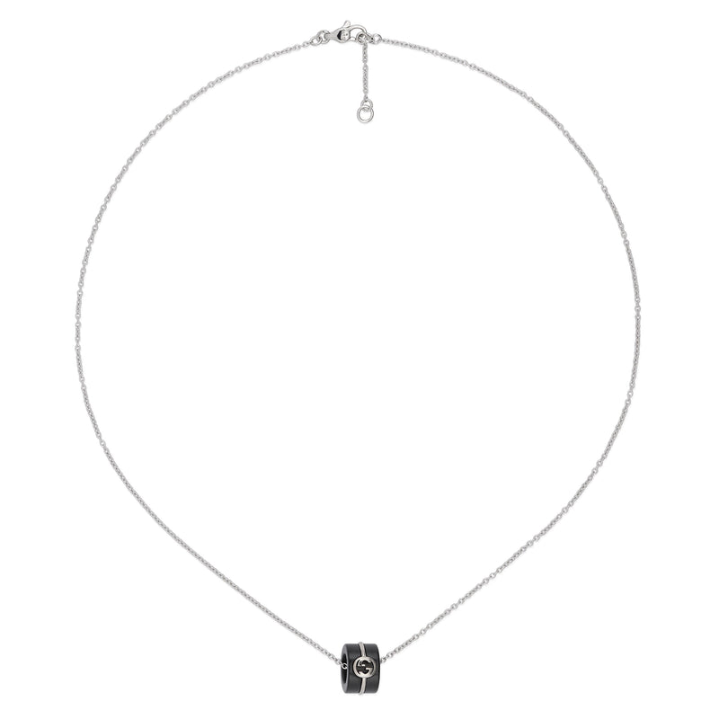 Gucci Interlocking 18ct White Gold & Corundum Pendant