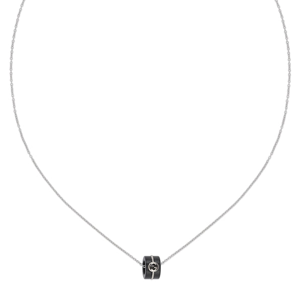 Gucci Interlocking 18ct White Gold & Corundum Pendant