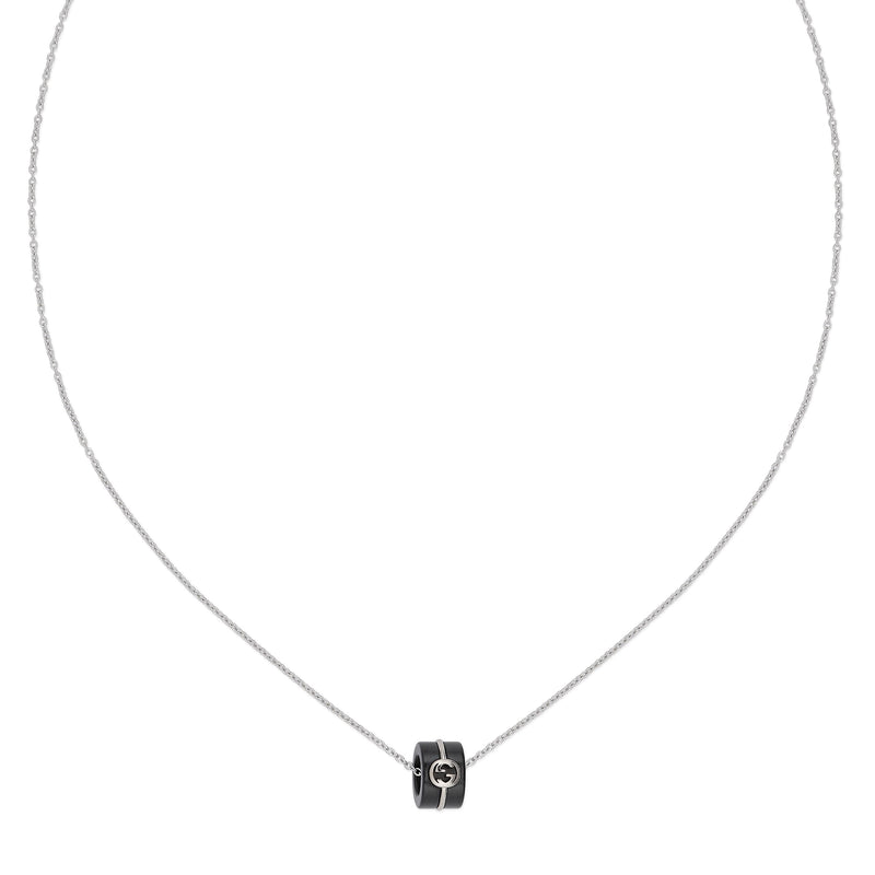 Gucci Interlocking 18ct White Gold & Corundum Pendant