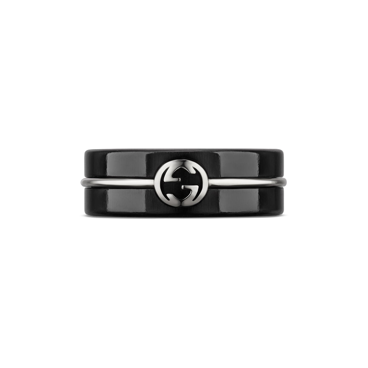 Gucci Interlocking 18ct White Gold & Corundum Ring