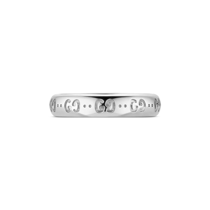 Gucci Icon GG Mini 4mm 18ct White Gold Ring