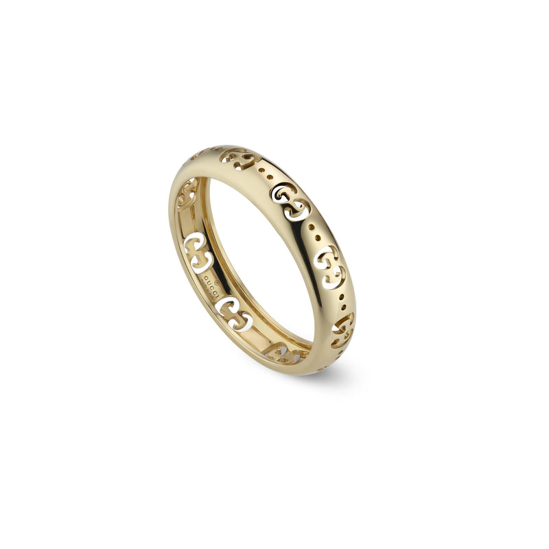 Gucci Icon GG Mini 4mm 18ct Yellow Gold Ring