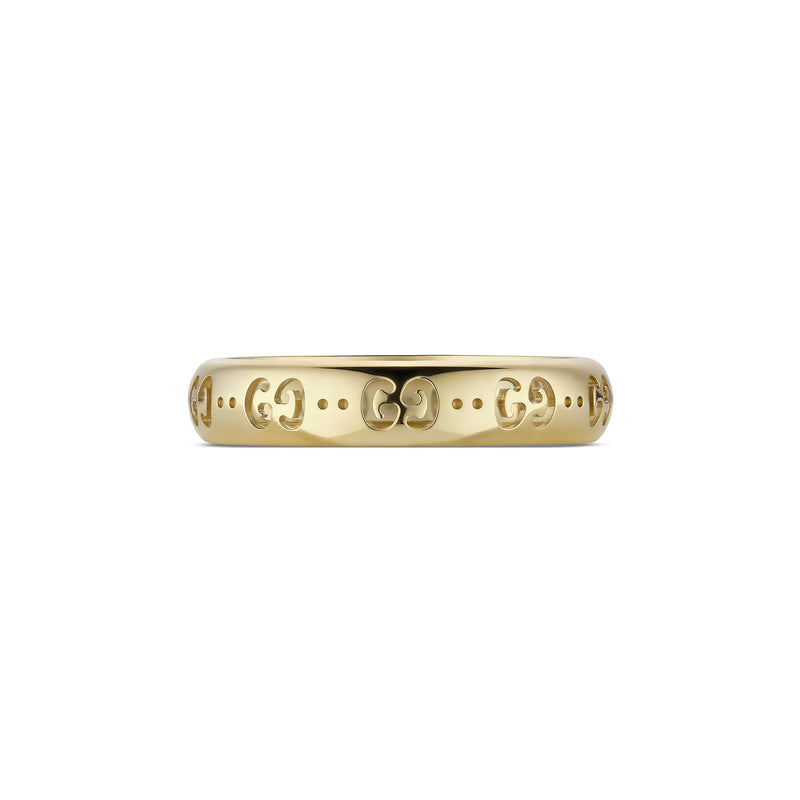 Gucci Icon GG Mini 4mm 18ct Yellow Gold Ring