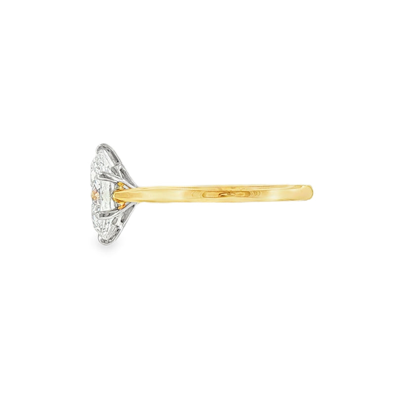 Oval Cut 2.04ct Lab Grown Diamond, 18ct Yellow Gold 6 Claw Ring