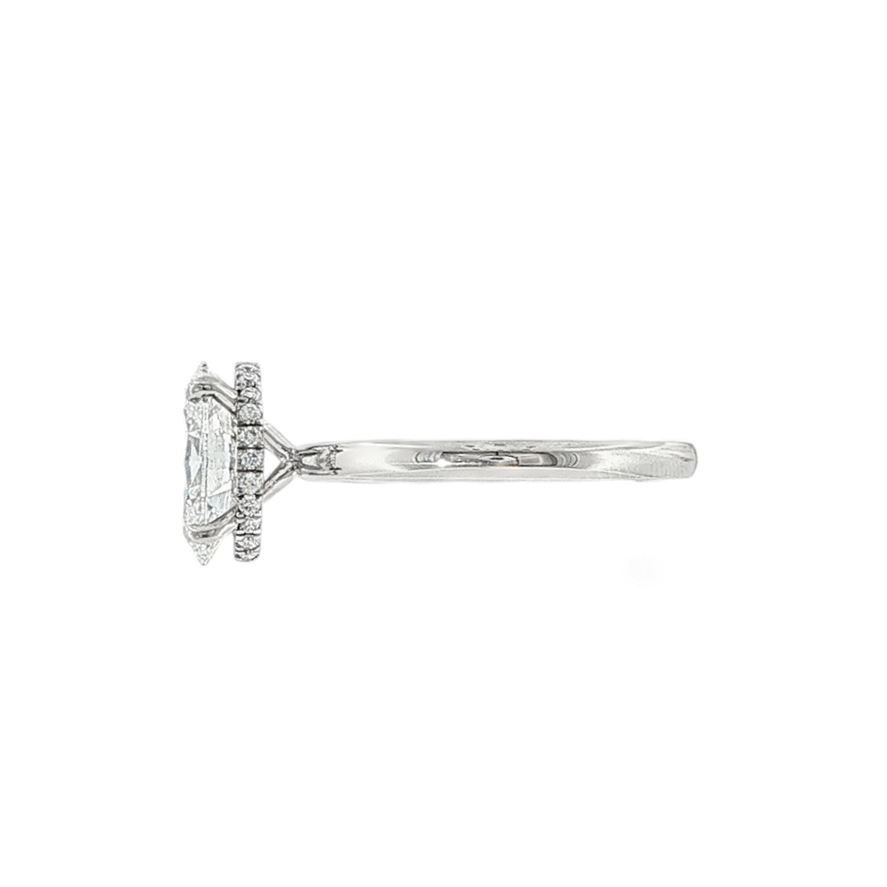 Oval Cut 2.01ct Lab Grown Diamond, Platinum Hidden Halo Ring