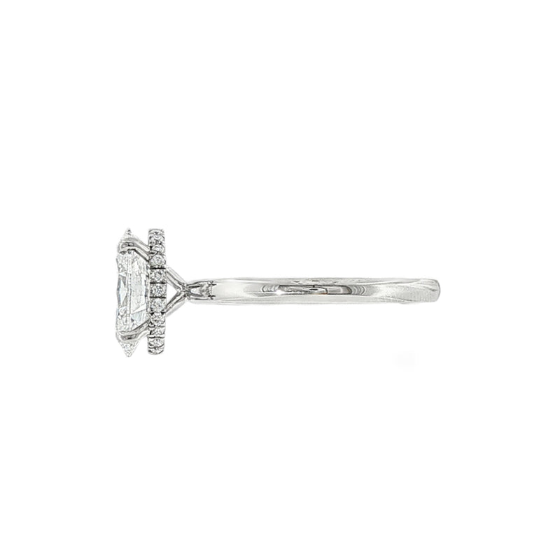Oval Cut 2.01ct Lab Grown Diamond, Platinum Hidden Halo Ring