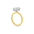 Oval Cut 3.07ct Lab Grown Diamond, 18ct Yellow Gold Hidden Halo Ring