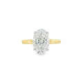 Oval Cut 3.07ct Lab Grown Diamond, 18ct Yellow Gold Hidden Halo Ring