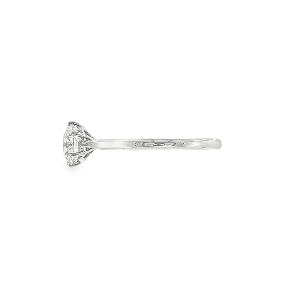 Round Brilliant Cut 1.00ct Lab Grown Diamond, Platinum 6 Claw Ring