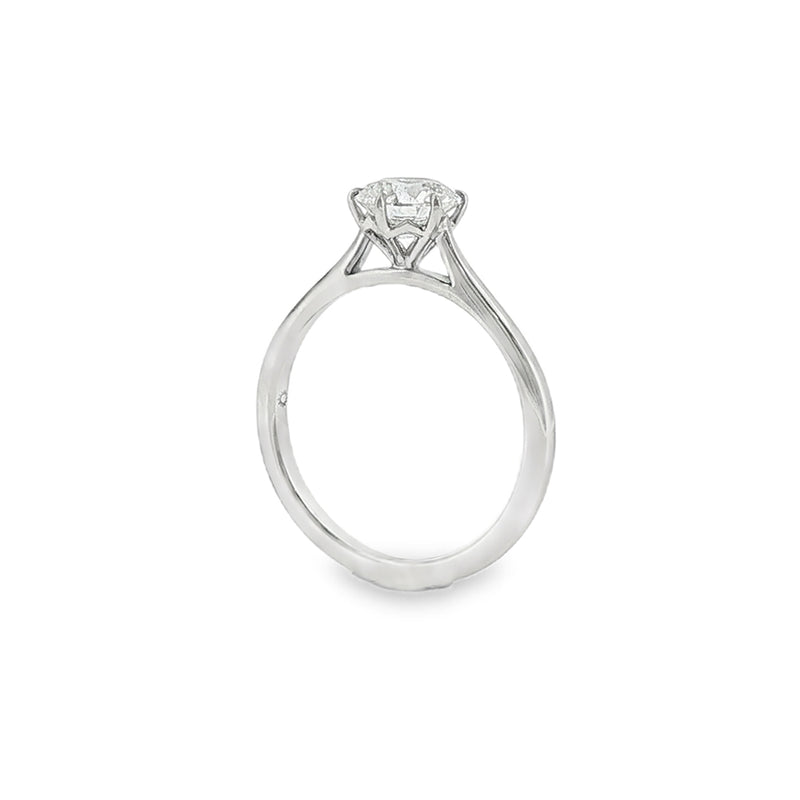 Round Brilliant Cut 1.00ct Lab Grown Diamond, Platinum 6 Claw Ring