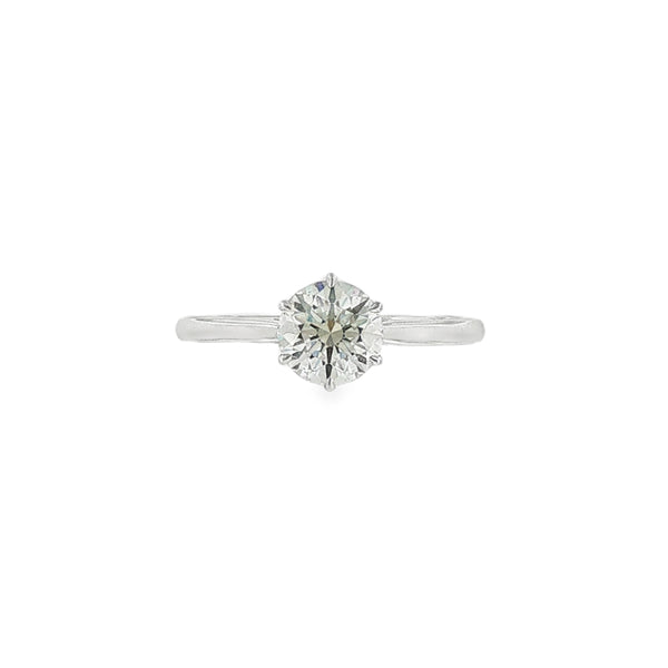 Round Brilliant Cut 1.00ct Lab Grown Diamond, Platinum 6 Claw Ring