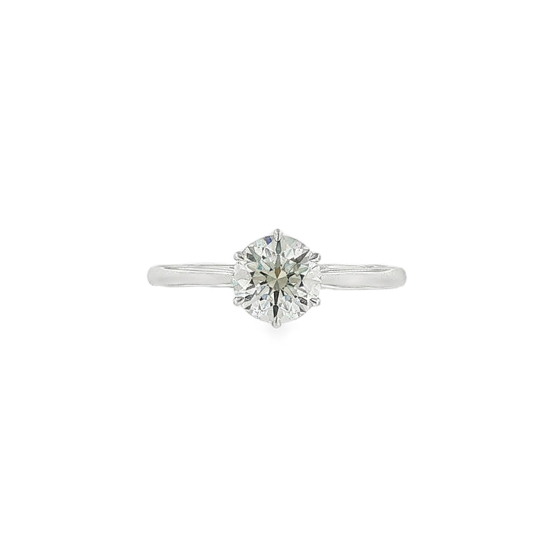 Round Brilliant Cut 1.00ct Lab Grown Diamond, Platinum 6 Claw Ring