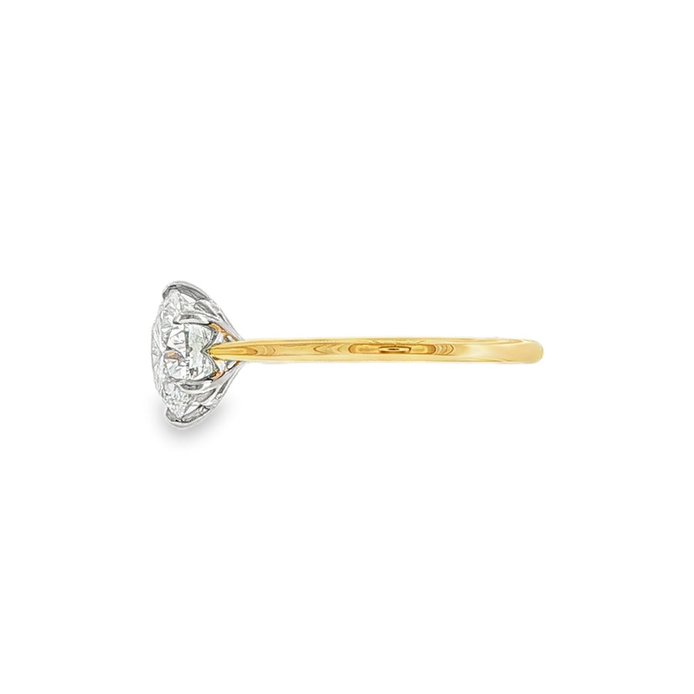 Round Brilliant Cut 2.01ct Lab Grown Diamond, 18ct Yellow Gold 6 Claw Ring