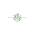 Round Brilliant Cut 2.01ct Lab Grown Diamond, 18ct Yellow Gold 6 Claw Ring