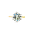 Round Brilliant Cut 4.02ct Lab Grown Diamond, 18ct Yellow Gold 6 Claw Ring