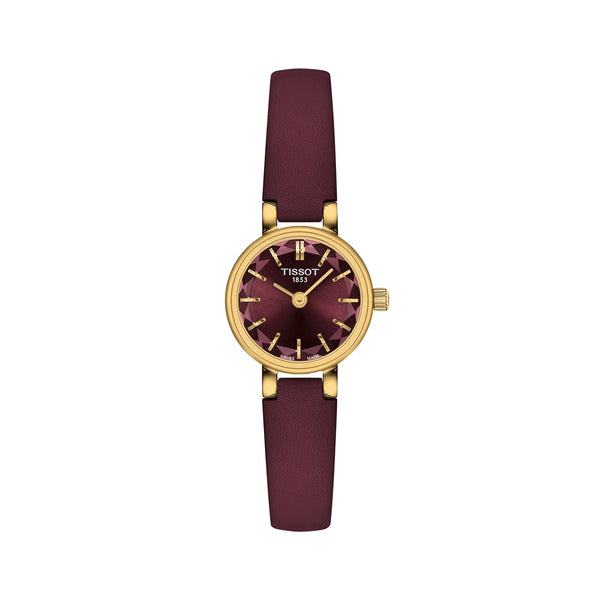 Tissot Lovely Round 19.5mm, Red Dial Leather Strap Watch T1400093637100