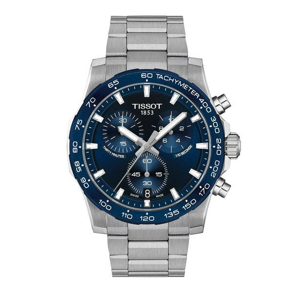 Tissot Supersport Chrono 42mm, Blue Dial Stainless Steel Watch T1254171104100
