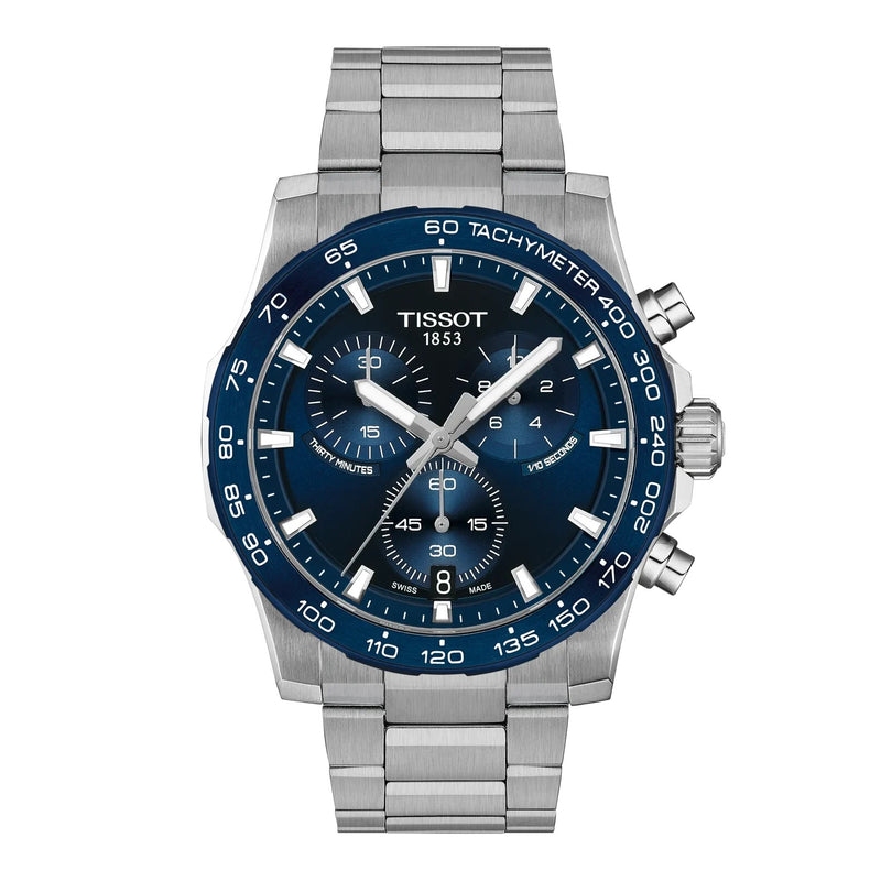 Tissot Supersport Chrono 42mm, Blue Dial Stainless Steel Watch T1254171104100