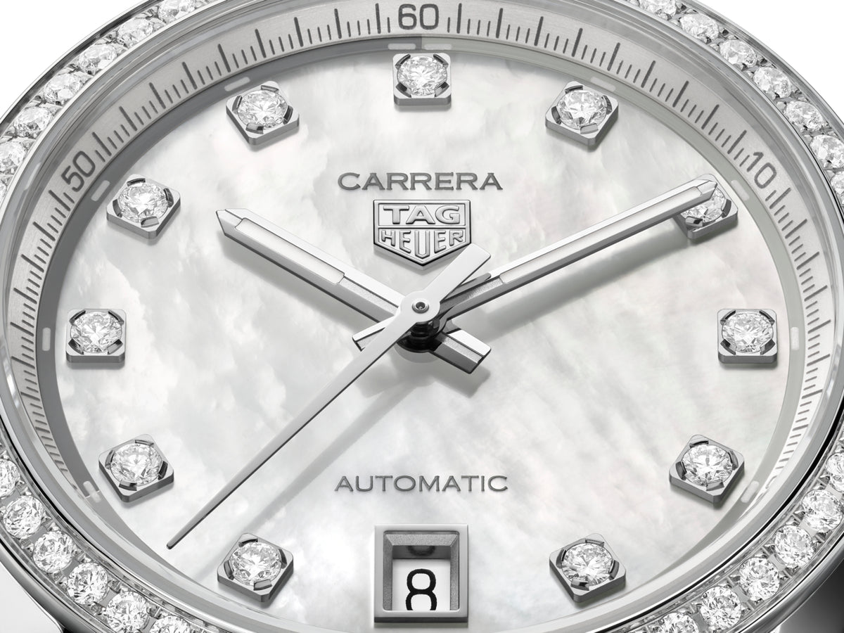 Tag Heuer Carrera Date Automatic, MOP and Diamond 36mm Watch WBN231E.BA0001