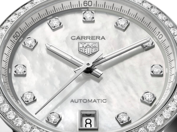 Tag Heuer Carrera Date Automatic, MOP and Diamond 36mm Watch WBN231E.BA0001