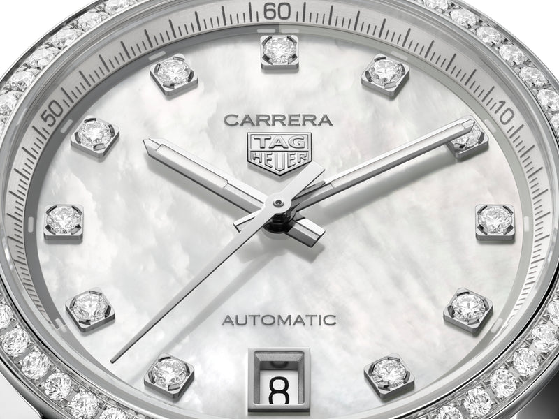 Tag Heuer Carrera Date Automatic, MOP and Diamond 36mm Watch WBN231E.BA0001