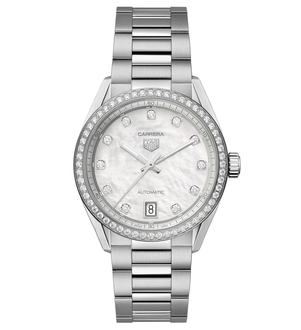 Tag Heuer Carrera Date Automatic, MOP and Diamond 36mm Watch WBN231E.BA0001