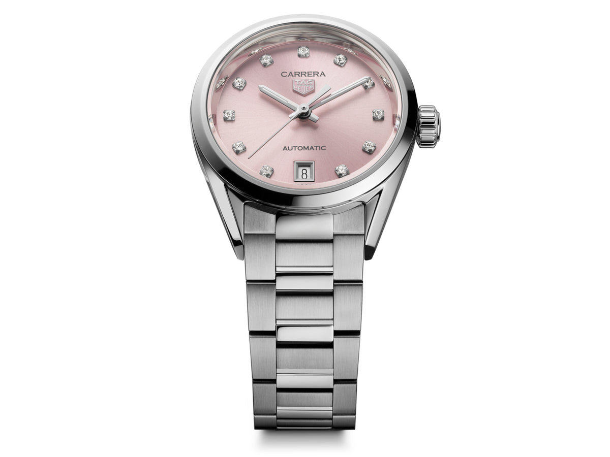 Tag Heuer Carrera Date Automatic Pink and Diamond, 29mm Steel Watch WBN2416.BA0621