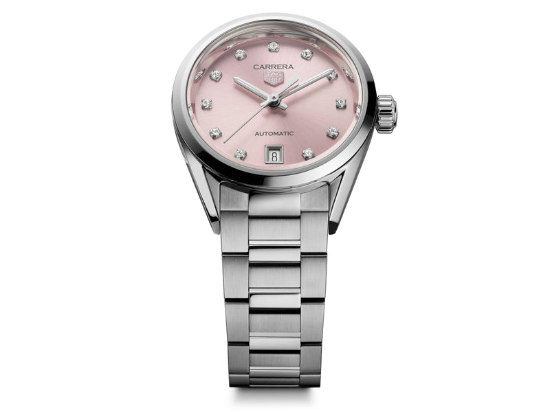 Tag Heuer Carrera Date Automatic Pink and Diamond, 29mm Steel Watch WBN2416.BA0621