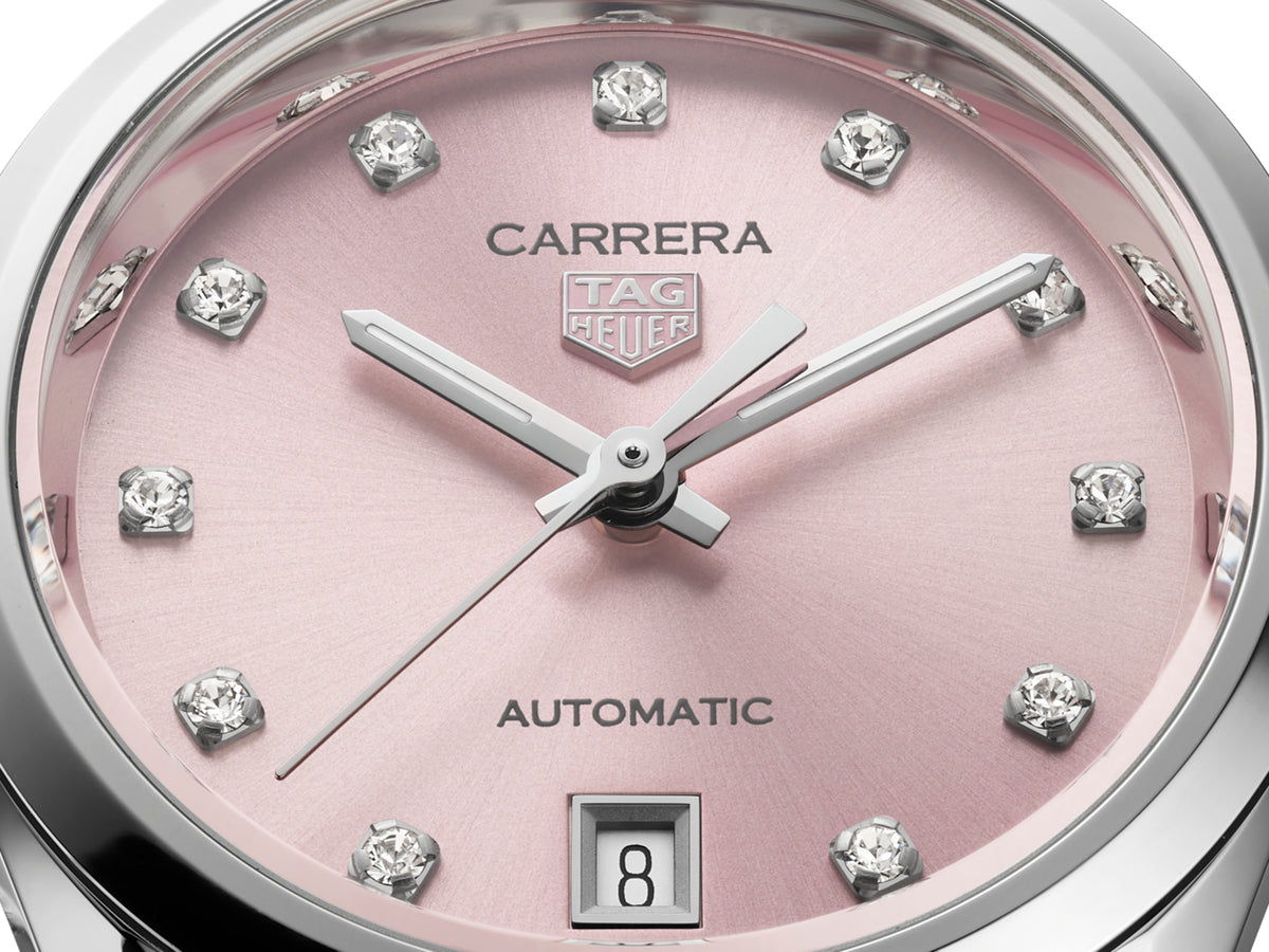 Tag Heuer Carrera Date Automatic Pink and Diamond, 29mm Steel Watch WBN2416.BA0621