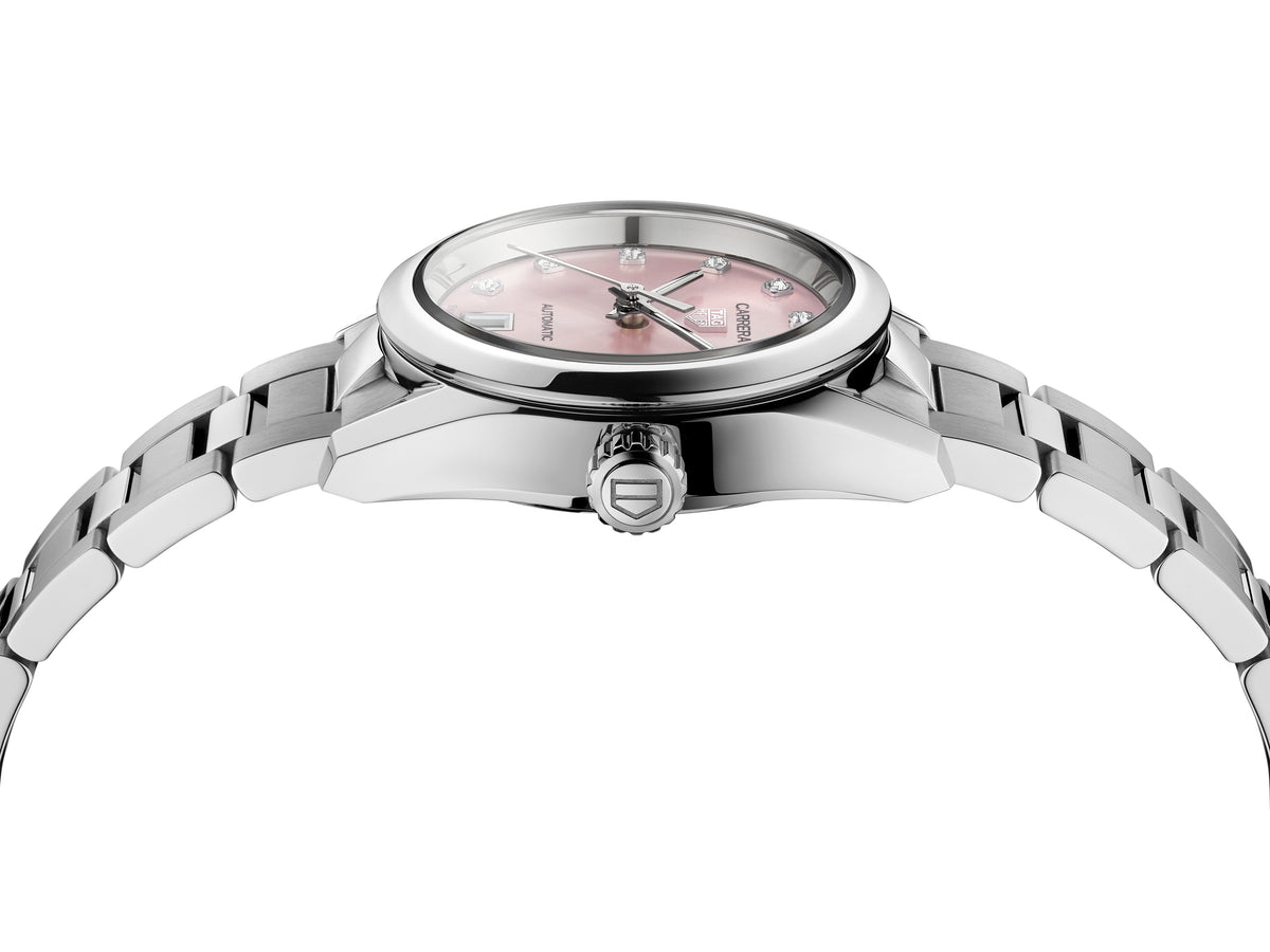 Tag Heuer Carrera Date Automatic Pink and Diamond, 29mm Steel Watch WBN2416.BA0621