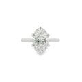Oval Cut 3.07ct Lab Grown Diamond, 6 Claw Platinum Ring