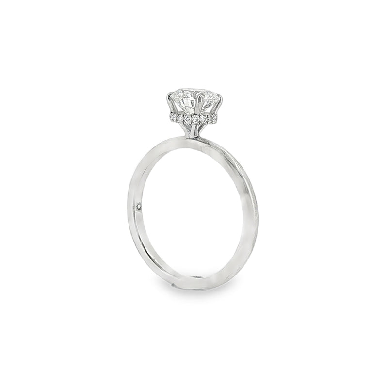 Round Brilliant Cut 1.00ct Lab Grown Diamond, Hidden Halo Platinum Ring