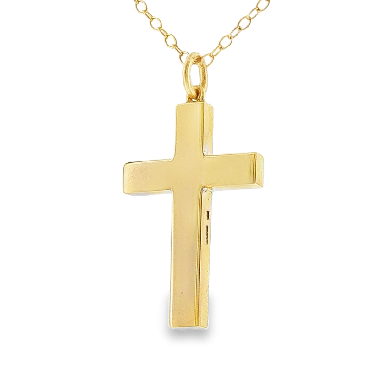 9ct Yellow Gold 30x20mm Solid Cross Pendant