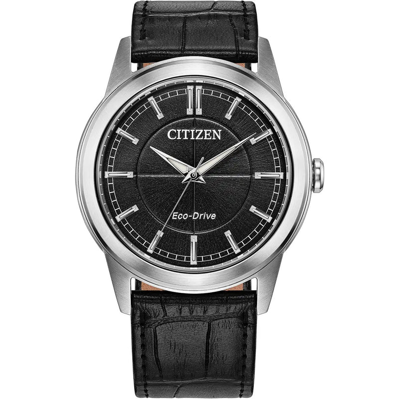 Citizen Rolan Black 41mm Leather Strap Watch AW2110-06E