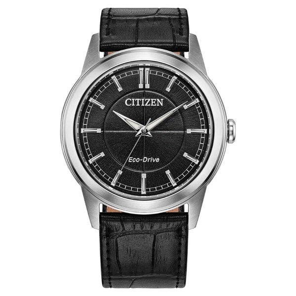 Citizen Rolan Black 41mm Leather Strap Watch AW2110-06E