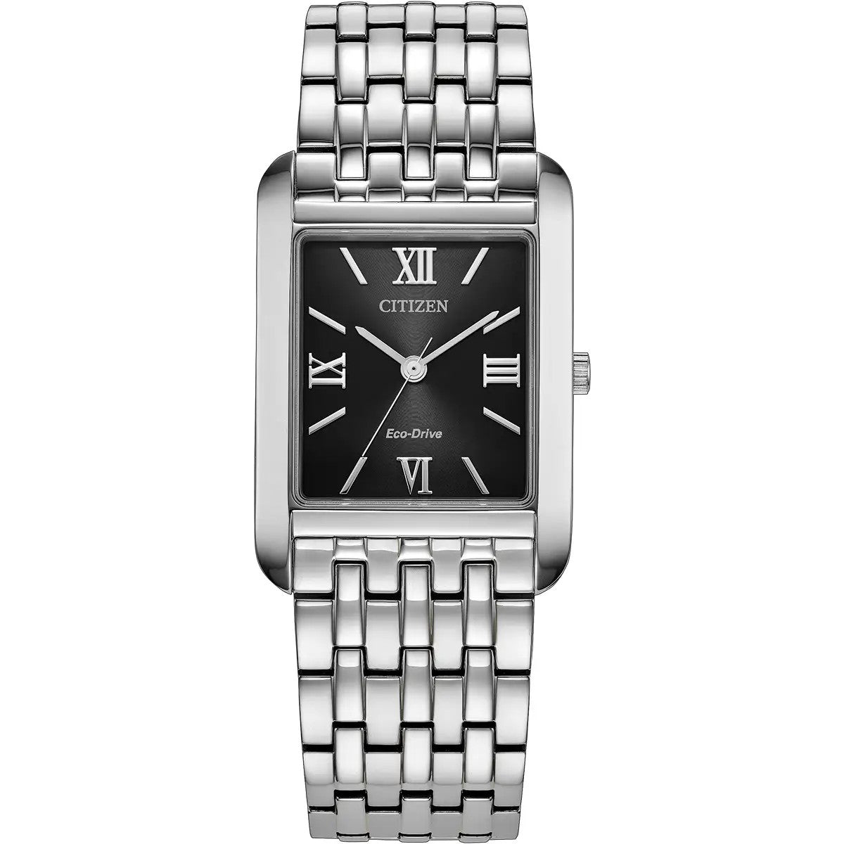 Citizen Eco-Drive Black 36x26.5mm Stainless Steel Bracelet Watch BJ6570-50E