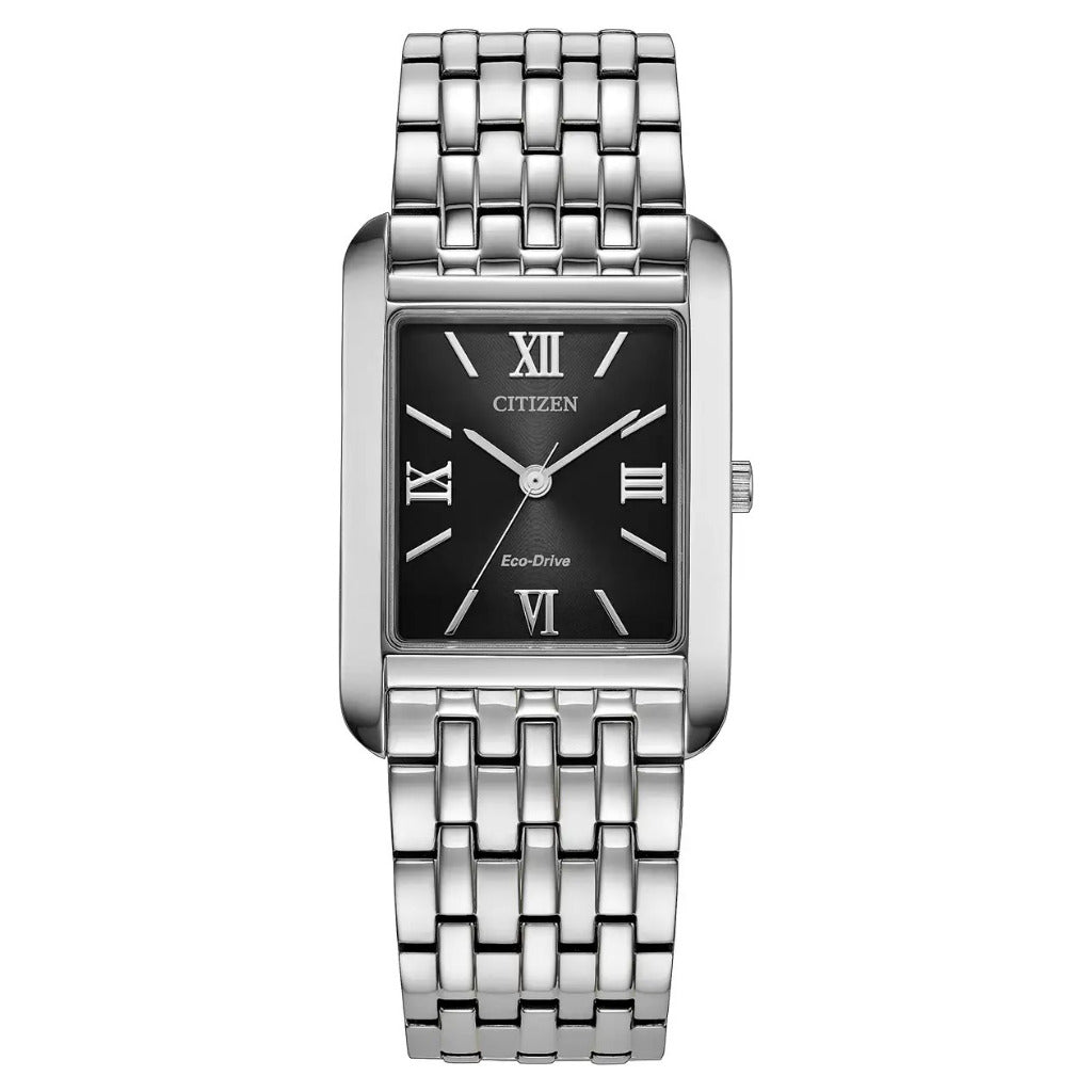 Citizen Eco-Drive Black 36x26.5mm Stainless Steel Bracelet Watch BJ6570-50E