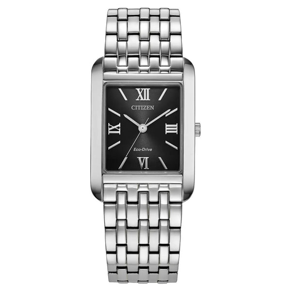 Citizen Eco-Drive Black 36x26.5mm Stainless Steel Bracelet Watch BJ6570-50E
